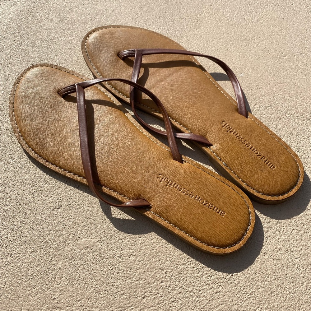 Brown Leather Thong Sandals